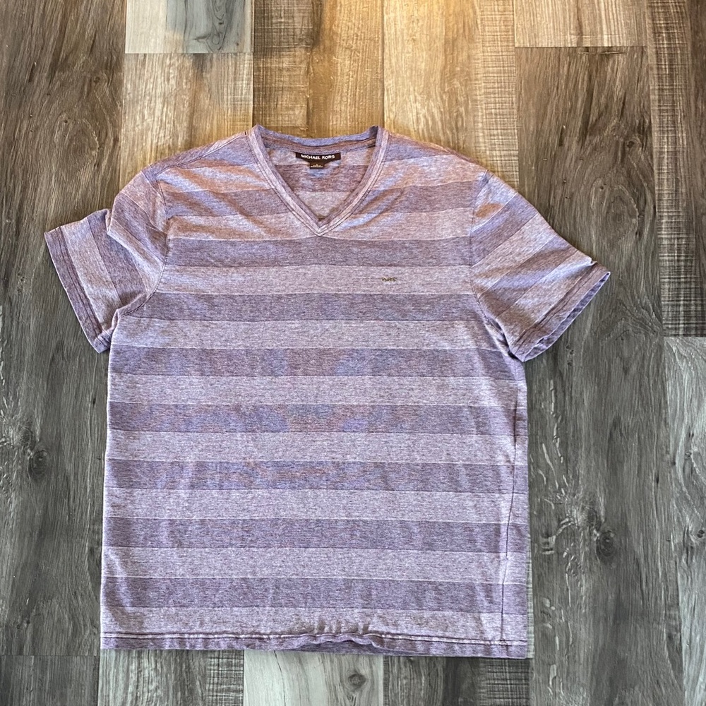 Micheal Kors V Necked Stripped Shirt- Large